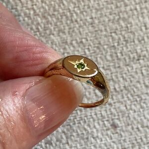Gold Plated Ring with Chrome Diopside